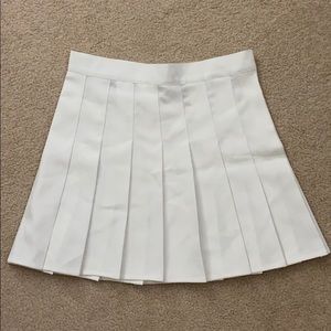 White pleated tennis skirt